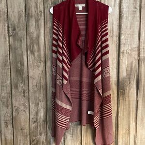 Red and tan medium sweater vest